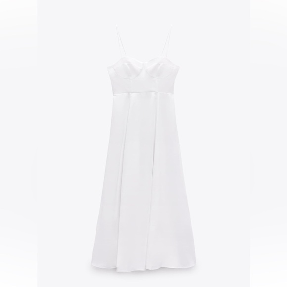 Zara White Maxi/Midi Summer Dress - Picture 5 of 8